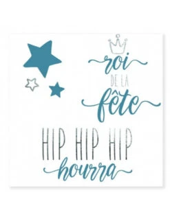 1 Planche De Tatouages Temporaires "Roi De La Fête"