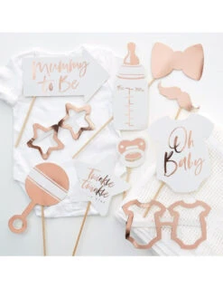10 Accessoires Photobooth Baby Shower Rose Gold