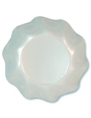10 Assiettes Coupes Pétales Blanc Satiné 18 Cms 1 10 Assiettes Coupes Pétales Blanc Satiné 18 Cms