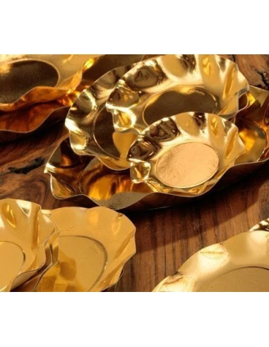 10 Assiettes Coupes "Pétales"Or Brillant 18 Cms 2 10 Assiettes Coupes "Pétales"Or Brillant 18 Cms – Image 2