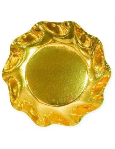 10 Assiettes Coupes "Pétales"Or Brillant 18 Cms 1 10 Assiettes Coupes "Pétales"Or Brillant 18 Cms