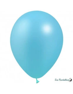 10 Ballons Bleu Ciel Métallisés En Latex