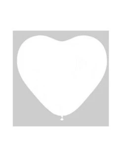 10 Ballons Coeurs Blancs En Latex