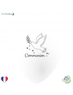 10 Ballons Communion Blancs En Latex