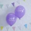 10 Ballons Violets Ecriture Blanche Happy Birthday