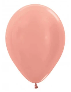 10 Ballons Rose Gold Métallisés En Latex