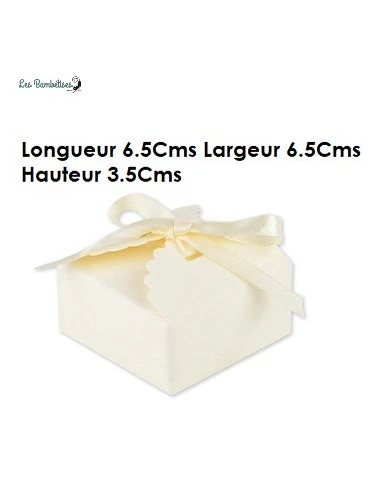 10 Boites Dragées Ivoires Avec Biais Satin 3 10 Boites Dragées Ivoires Avec Biais Satin – Image 3