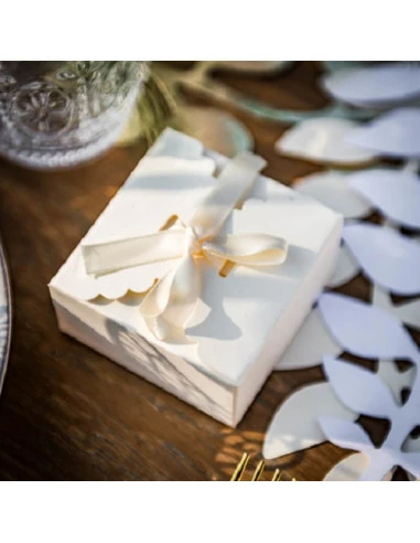 10 Boites Dragées Ivoires Avec Biais Satin 5 10 Boites Dragées Ivoires Avec Biais Satin – Image 5