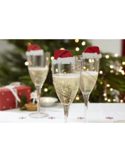 10 Décorations De Verre Bonnet De Père Noël