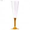 10 Flutes Champagne Pied Doré Réutilisables