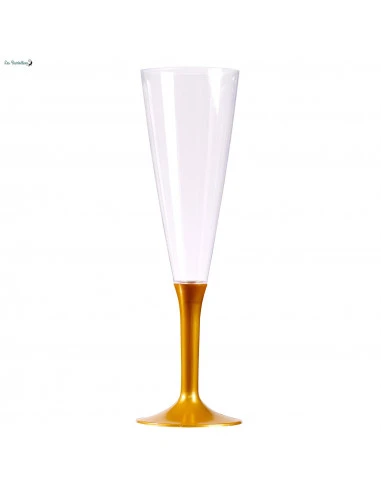 10 Flutes Champagne Pied Doré Réutilisables 1 10 Flutes Champagne Pied Doré Réutilisables