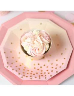10 Grandes Assiettes Roses Nacrées