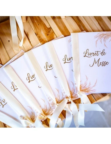 10 Livrets De Messe Fleurs Séchées 2 10 Livrets De Messe Fleurs Séchées – Image 2