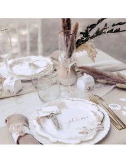 10 Marque Places Pampas & Fleurs De Coton -Déco Festive Soldes 10 marque places pampas fleurs de coton 2