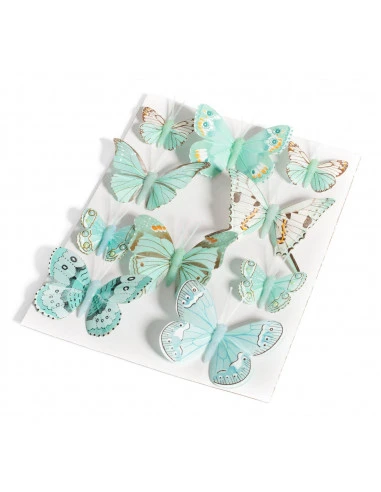 10 Papillons Décoratifs Vert Menthe 1 10 Papillons Décoratifs Vert Menthe