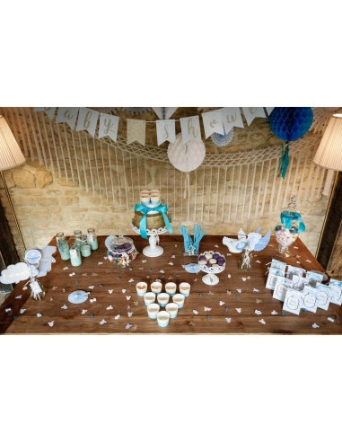 10 Pochettes Cadeaux Baby Shower Or Rayures Bleues 5 10 Pochettes Cadeaux Baby Shower Or Rayures Bleues – Image 5