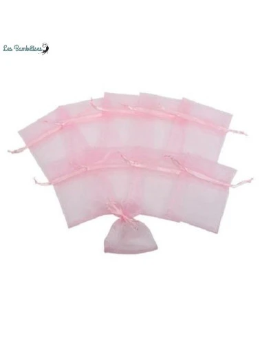 10 Sachets Dragées En Organza Rose 1 10 Sachets Dragées En Organza Rose