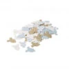 100 Confettis Body Bleu Ciel, Blanc Et Or Blanc