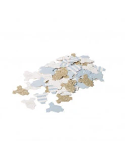 100 Confettis Body Bleu Ciel, Blanc Et Or Blanc