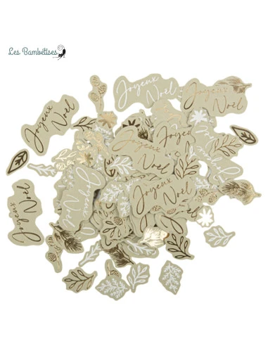 100 Confettis Joyeux Noël Vert Sauge 1 100 Confettis Joyeux Noël Vert Sauge