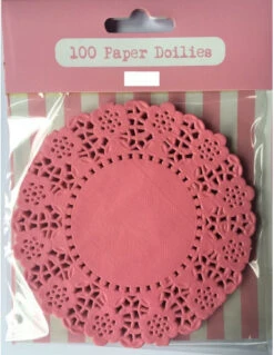 100 Petits Napperons Papier Rose Bonbon