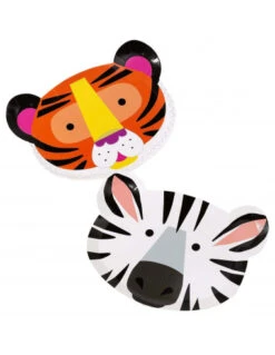 12 Assiettes Tête De Zèbre Et Tigre -Déco Festive Soldes 12 assiettes tete de zebre et tigre 2