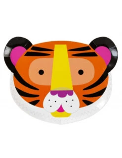 12 Assiettes Tête De Zèbre Et Tigre