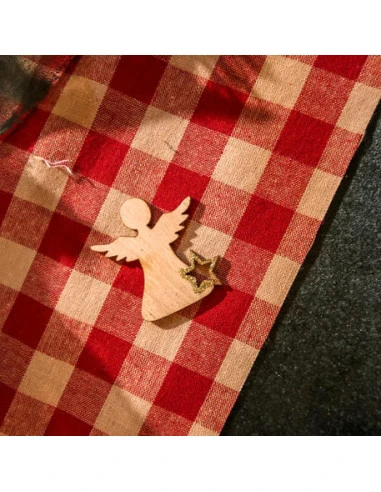 12 Confettis En Bois Ange Etoile Or 2 12 Confettis En Bois Ange Etoile Or – Image 2