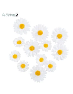 12 Marguerites Artificielles Blanches Et Jaunes