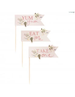 12 Piques Gateaux Fleurs Bohèmes