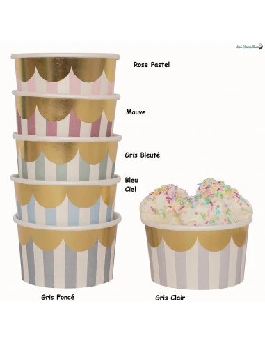 12 Pots En Carton Pastels Bordure Dorée 1 12 Pots En Carton Pastels Bordure Dorée