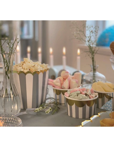 12 Pots En Carton Pastels Bordure Dorée 4 12 Pots En Carton Pastels Bordure Dorée – Image 4