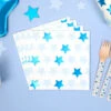 16 Grandes Serviettes Etoiles Bleues