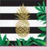 16 Grandes Serviettes Rayées Ananas Doré