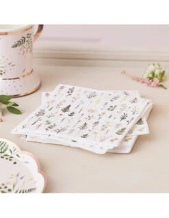 16 Petites Serviettes Fleurs Bohèmes