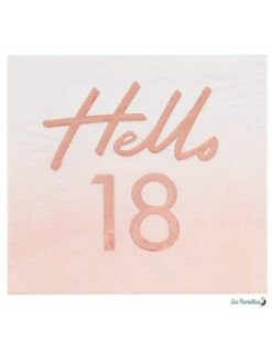 16 Serviettes Dégradées 18 Ans Rose Gold