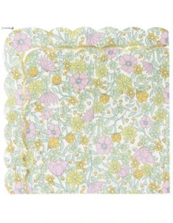 16 Serviettes En Papier Imprimé Fleurs Shabby