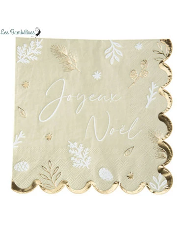 16 Serviettes Joyeux Noël Vert Sauge 1 16 Serviettes Joyeux Noël Vert Sauge