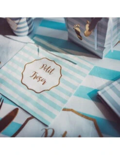 16 Serviettes Rayées Bleu Blanc Petit Trésor Garçon 5 16 Serviettes Rayées Bleu Blanc Petit Trésor Garçon -Déco Festive Soldes 16 serviettes rayees bleu blanc petit tresor garcon 2