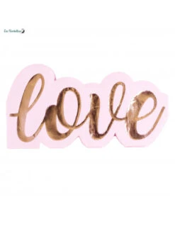 16 Serviettes Roses Ecriture Love Rose Gold