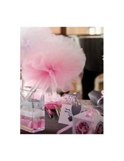 2 Baguettes Avec Pompons Tulle Rose