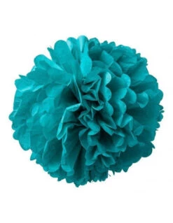 2 Pompons Papier De Soie Vert Emeraude 50cms Et 40cms