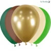 20 Ballons Jungle: Vert, Doré, Ivoire, Chocolat