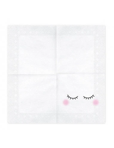 20 Grandes Serviettes En Papier Blanches Cils Noirs 2 20 Grandes Serviettes En Papier Blanches Cils Noirs – Image 2