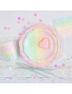 20 Petites Serviettes Arc En Ciel Pastel Pois Irisés -Déco Festive Soldes 20 petites serviettes arc en ciel pastel pois irises 2