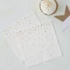 20 Petites Serviettes En Papier Blanches Etoiles Dorées
