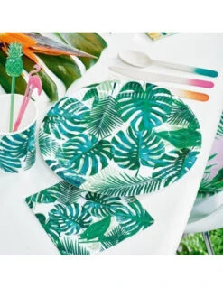 20 Petites Serviettes Feuilles De Palmier -Déco Festive Soldes 20 petites serviettes feuilles de palmier 2