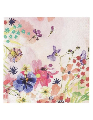 20 Petites Serviettes Fleurs Pastels 2 20 Petites Serviettes Fleurs Pastels – Image 2