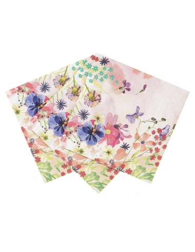 20 Petites Serviettes Fleurs Pastels 1 20 Petites Serviettes Fleurs Pastels