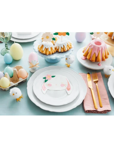 20 Petites Serviettes Lapins Et Fleurs 3 20 Petites Serviettes Lapins Et Fleurs – Image 3